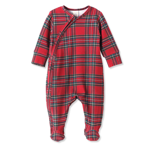 christmas-bamboo-baby-zipper-romper-classic-holiday-tartan-plaid Sophia's StyleBaby Unisex Clothes-1